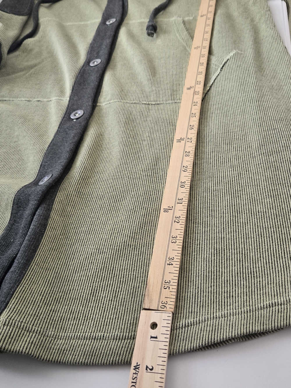 NWT Free People Tomorrows Sweatshirt Cardigan Green Ribbed Longline Jacket XS - Picture 9 of 13